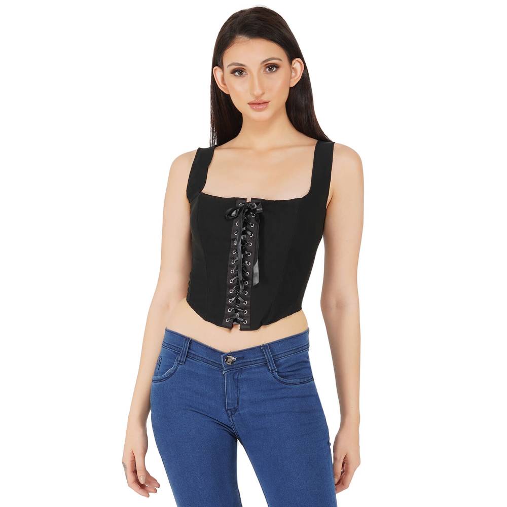 Attitude Corsets - Meghan Haut corset - Noir